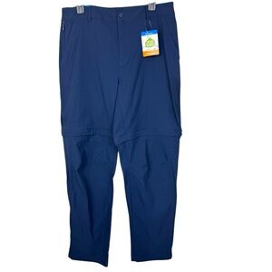 COLUMBIA Omni Shield Leslie Falls Convertible Navy Hiking Pants SZ 14 NWT